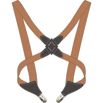 Kšandy Elegantní nastavitelné pánské šle s klipy | doplněk - Světle hnědá