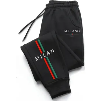 Pánské tepláky s potiskem – pohodlné na sport i volný čas Velikost: XL, Barva (Varianta): Černá