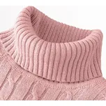 Pánský žebrovaný rolák – přiléhavý svetr, slim fit Barva: Růžová, Velikost: L