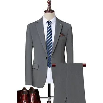 Stylový business oblek – dvoudílný set na společenské akce Velikost: XXS, Barva (Varianta): Medium grey