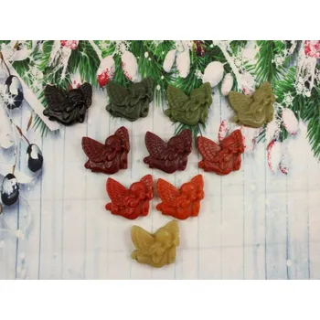 Vánoční ozdoba Ozdoba ze včelího vosku anděl s trumpetou oranžové