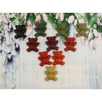 Vánoční ozdoba Ozdoba ze včelího vosku medvídek oranžové