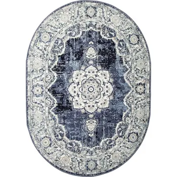 Koberec Koberec Victoria 7094A modrý / krémový ovál