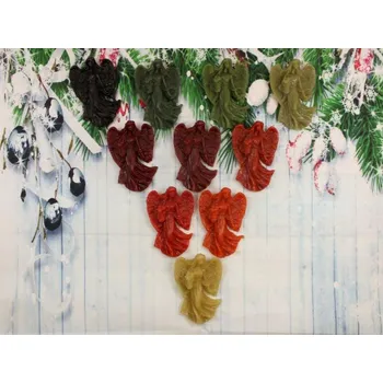 Vánoční ozdoba Ozdoba ze včelího vosku anděl velký s košíkem černé