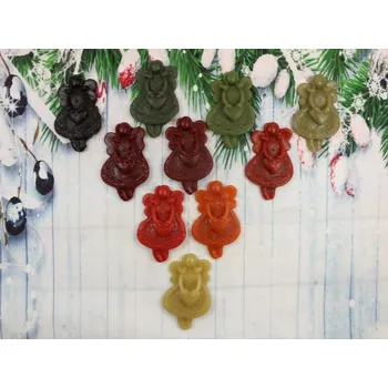 Vánoční ozdoba Ozdoba ze včelího vosku andělka srdce 2 oranžové