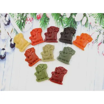 Vánoční ozdoba Ozdoba ze včelího vosku Mikuláš saně oranžové