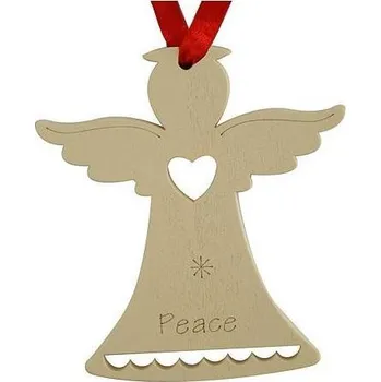 Vánoční ozdoba MagicHome Vianoce Ozdoba MagicHome Vánoce, Anděl PEACE, závěsná, bal. 5 ks