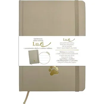 Zápisník Baloušek Tisk Notes Luxi linky A5, lamino, moka