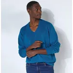 Blancheporte Pulovr s výstřihem do V, 100% akryl petrolejová