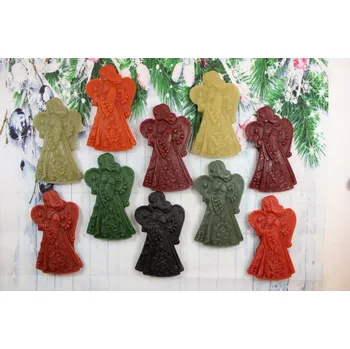 Vánoční ozdoba Ozdoba ze včelího vosku panenka velká oranžové