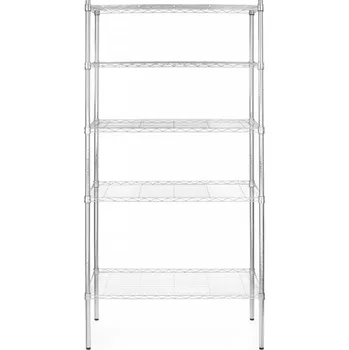 regál Úložný regál s 5 policemi, HENDI, Chrom, 910x455x(H)1830mm