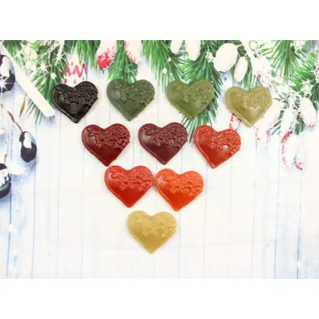 Vánoční ozdoba Ozdoba ze včelího vosku srdce malé oranžové