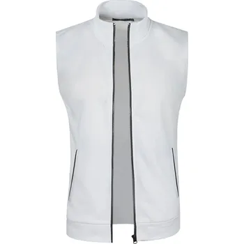 Pánský svetr Pánská sametová vesta – pletený vzhled, zip, stylový střih Barva: Bílá, Velikost: 3XL