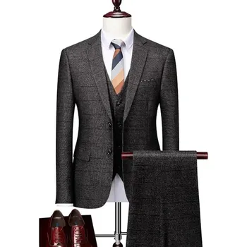 Kompletní oblek pro muže s vestou a kalhotami Velikost: 3XL, Barva (Varianta): GRAY2