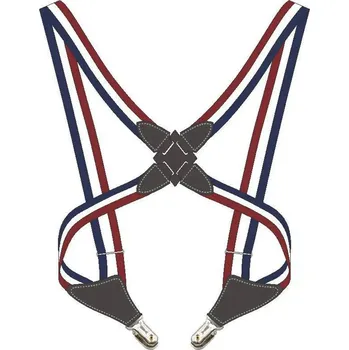 Kšandy Elegantní nastavitelné pánské šle s klipy | doplněk - červeno-bílo-modrá