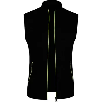 Pánský svetr Pánská sametová vesta – pletený vzhled, zip, stylový střih Barva: Černá, Velikost: 3XL