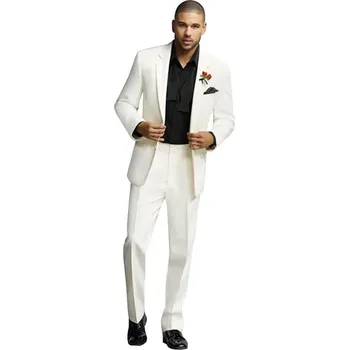 Dvoudílný společenský oblek – sako a kalhoty v slavnostním stylu Velikost: S, Barva (Varianta): Bílá
