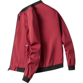Pánská softshellová bunda Pánská jarní bunda se zipem – lehká baseballová klasika Velikost: M, Barva (Varianta): Červená