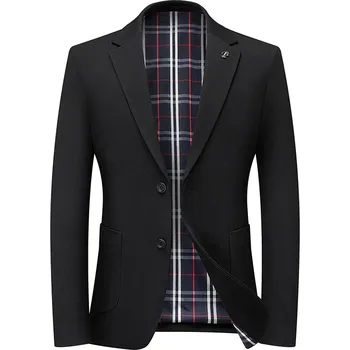 Pánské sako Stylové podzimní sako – ležérní střih pro mladé muže Velikost: L, Barva (Varianta): Černá