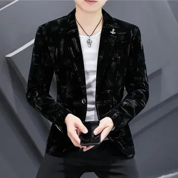 Manšestrový pánský oblek – slim fit střih pro mladé muže Velikost: S, Barva (Varianta): 2901 Splash ink