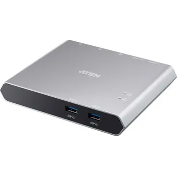 Počítač Aten 2-Port USB-C Dock Switch s Power Pass-through (US3310-AT)
