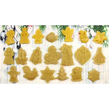 Vánoční ozdoba Sada ozdob ze včelího vosku staročeské Vánoce červené