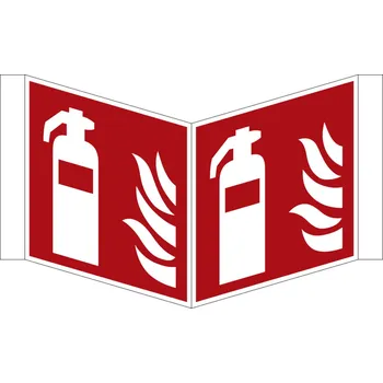 Úhlová tabulka Hasicí přístroj, ISO 7010, z hliníku, fotoluminiscenční, 150 x 150 mm, BJ = 5 ks