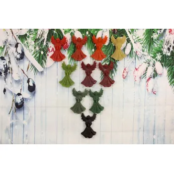 Vánoční ozdoba Ozdoba ze včelího vosku anděl flétna malý zelené