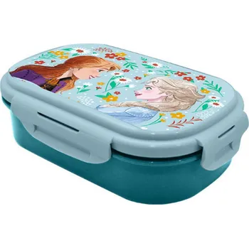 Svačinový box Plastový box na svačinu s příborem Disney|Frozen|Ledové království: Sestry (22 x 14 x 6 cm)