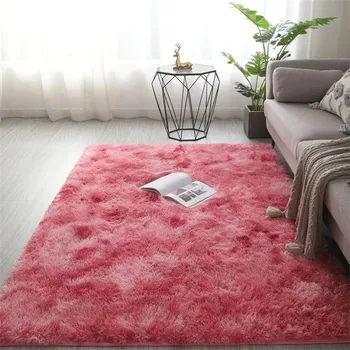 Koberec Měkký chlupatý shaggy koberec do obýváku | bytové doplňky - Vodní meloun , 40 cm x 60 cm