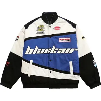 Dámská bunda Unisex baseballová bunda – výšivka, Y2K styl, varsity kabát Velikost: L, Barva (Varianta): Modrá