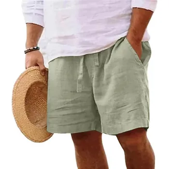 Pánská móda Lehoučké pánské šortky – bavlněné, na sport i pláž Barva: Khaki, Velikost: M