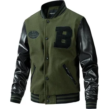 Pánská softshellová bunda Pánská baseballová bunda – outdoorový styl, volný střih Barva: Zelená, Velikost: L