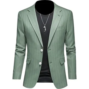 Pánský zimní kabát Slim business kabát – britský střih pro každodenní eleganci Velikost: S, Barva (Varianta): Zelená