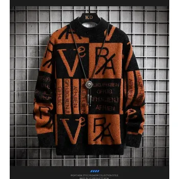 Pánský svetr Pánský pruhovaný svetr – kulatý výstřih, kvalitní pletenina Velikost: M, Barva (Varianta): CORAL RED