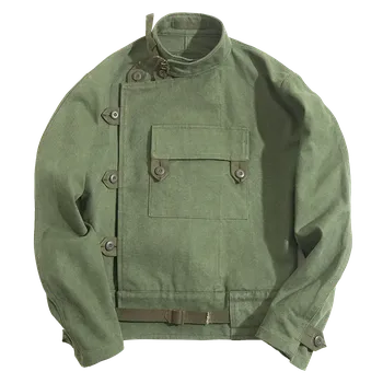 Pánská bunda Pánská retro plátěná bunda – vintage styl, pracovní kabát Barva: Zelená, Velikost: S