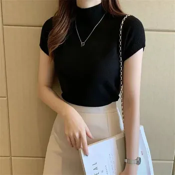 Dámská halenka Dámská letní halenka – úzký střih, krátké rukávy Barva: Černá, Velikost: ONE SIZE