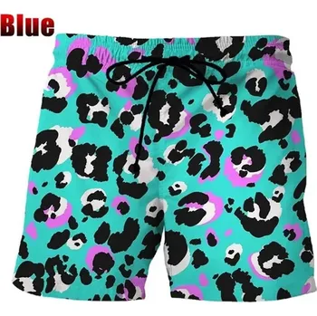 Pánské kraťasy Letní šortky s leopardím vzorem – plážový unisex střih Velikost: XL, Barva (Varianta): DK2024XA1314