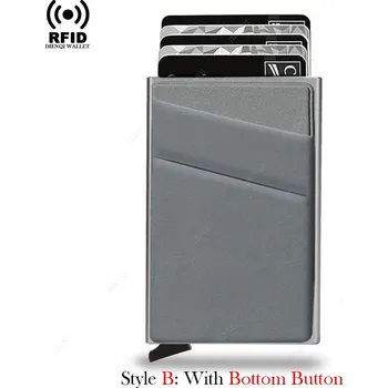 Ledvinka Kovové pouzdro na karty – RFID ochrana a chytrý posuvný design Barva (Varianta): Grey B