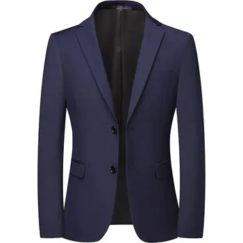 Pánské sako Pánské sako na svatbu – britský styl, elegantní business look Velikost: 2XL, Barva (Varianta): Navy blue 2 buttons