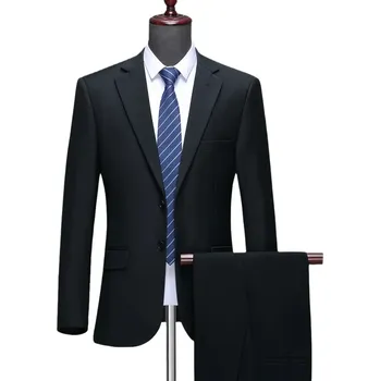 Pánský oblek Pánský elegantní oblek – sako a kalhoty, slim fit Barva: Černá, Velikost: 8XL