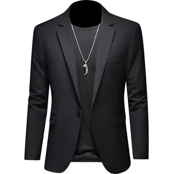 Pánský oblek Stylový business oblek – dvoudílný slim střih pro volný čas Velikost: XL, Barva (Varianta): Černá