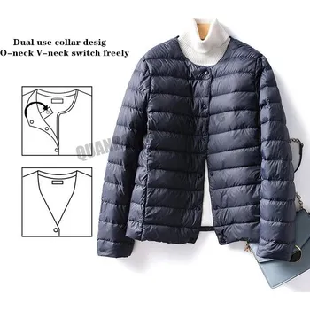 Dámská softshellová bunda Dámská ultralehká péřová bunda bez límce Barva: Tmavě Modrá, Velikost: M