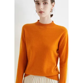 Dámský svetr Dámský rolákový svetr – měkký úplet, pohodlný volný střih Barva: Oranžová, Velikost: ONE SIZE
