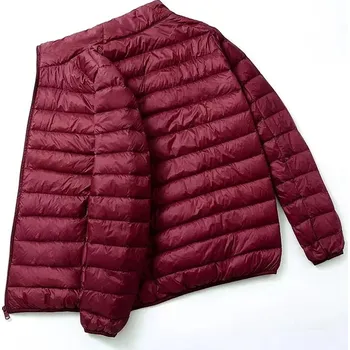 Pánská softshellová bunda Ultra lehká péřová bunda s kapucí – street styl Velikost: 2XL, Barva (Varianta): Red wine s