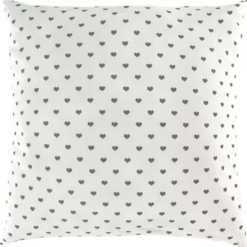 Povlak na dekorativní polštářek Kvalitex Povlak na polštář flanelový Srdíčka - 40x40cm - šedá