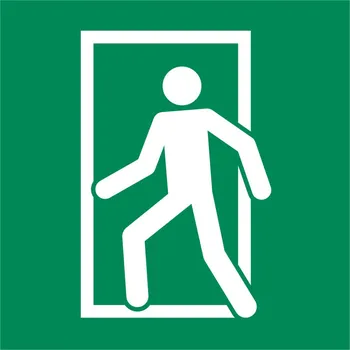 Cedule Únikové dveře pro vedlejší únikovou cestu, ISO 7010, fotoluminiscenční, 200 x 200 mm, 5 ks