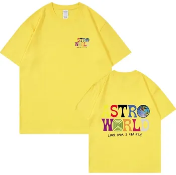 Dámské tričko Streetwear tričko Cactus Jack s potiskem a nápisem Barva: Žlutá, Velikost: L