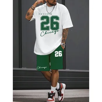 Letní pánský set s potiskem medvěda – tričko a šortky Velikost: XL, Barva (Varianta): SUTA33174