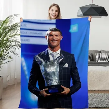 Dětská deka Fleecová deka Cristiano Ronaldo teplá zimní | měkká přikrývka, deka na spaní - 28 , 100x130CM